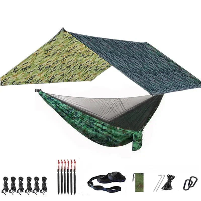 Camping Hammock with Bug Net and Rainfly Tarp,118x118in