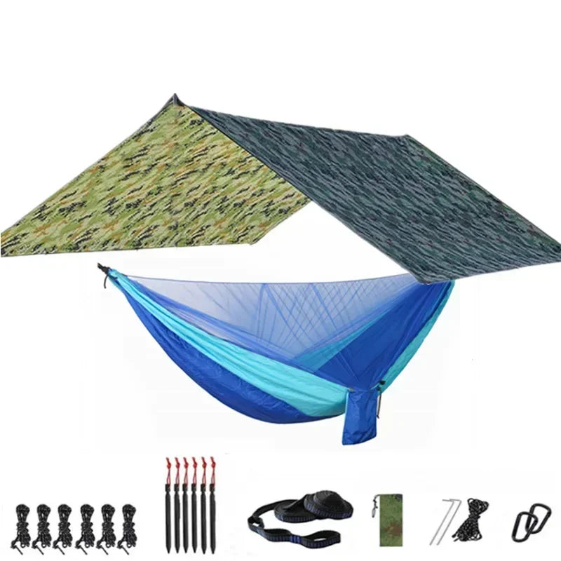 Camping Hammock with Bug Net and Rainfly Tarp,118x118in