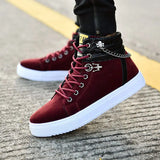 Canvas Ankle Boots for Man 2022 Fashion Casuals Men Shoes Winter Plush Warm Male Canvas Shoes Footwear Large Size 46 47