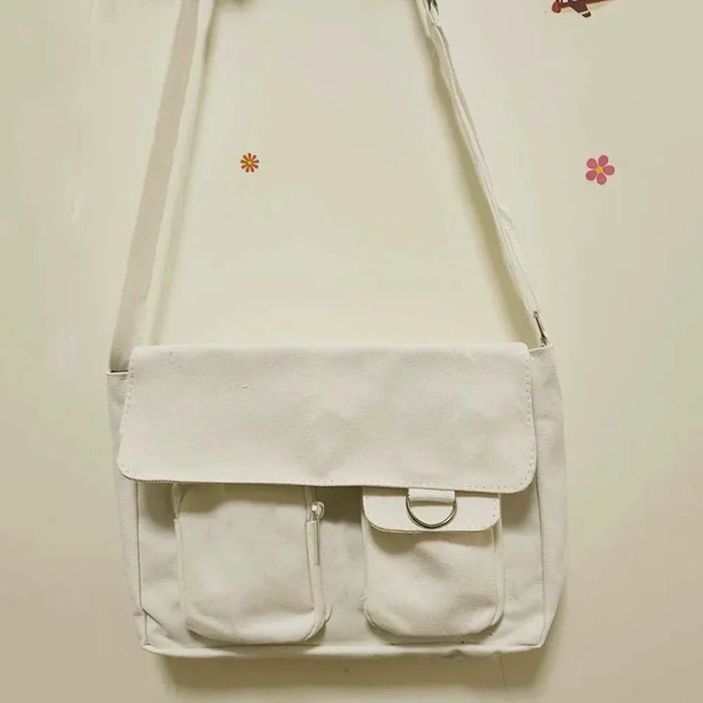 Canvas Diagonal Cross Bag Youth Casual Shoulder Bag