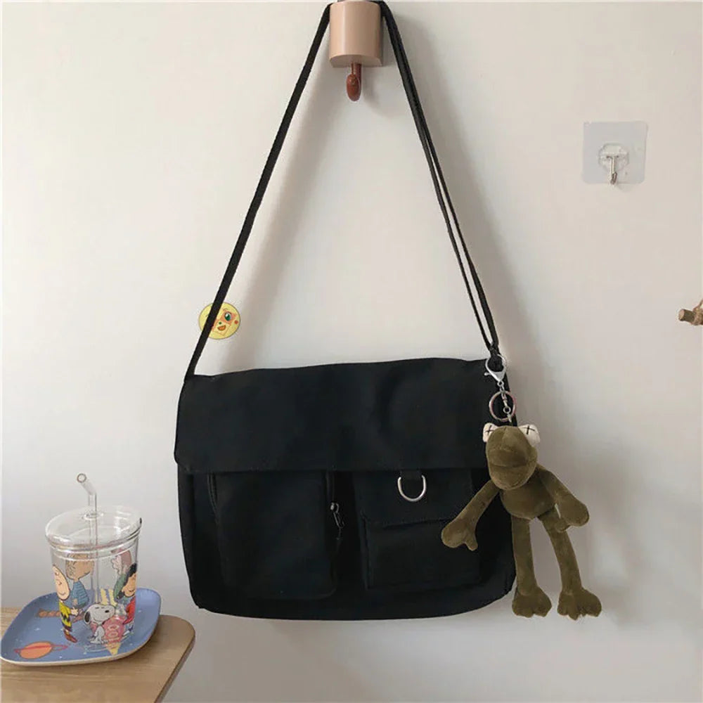 Canvas Diagonal Cross Bag Youth Casual Shoulder Bag