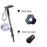 Carbon Fibers Short Walking Stick T-handle 3 Section