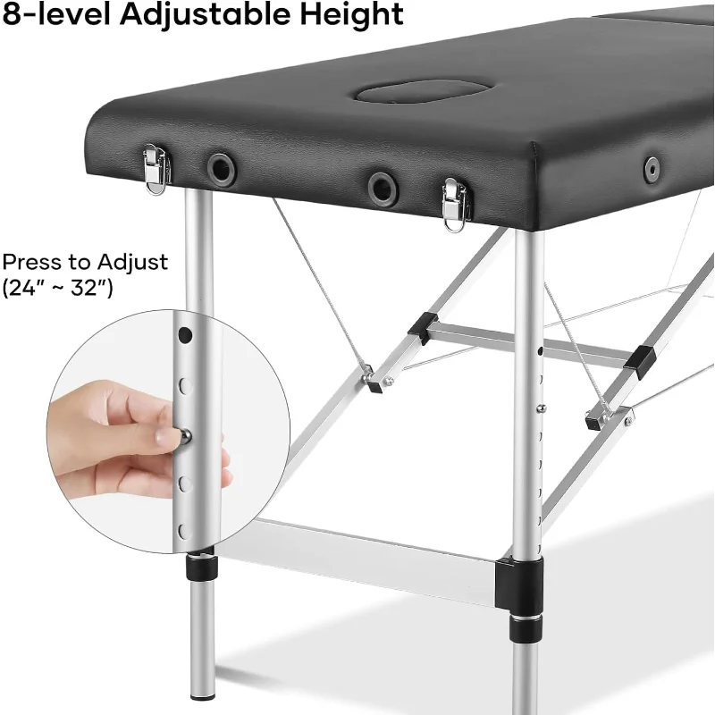 Careboda Portable Massage Table 3 Fold 23.6" Wide,