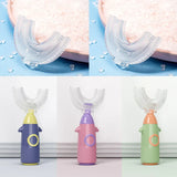 Cartoon Handheld 360 Degree U-shaped Baby Toothbrushes Soft