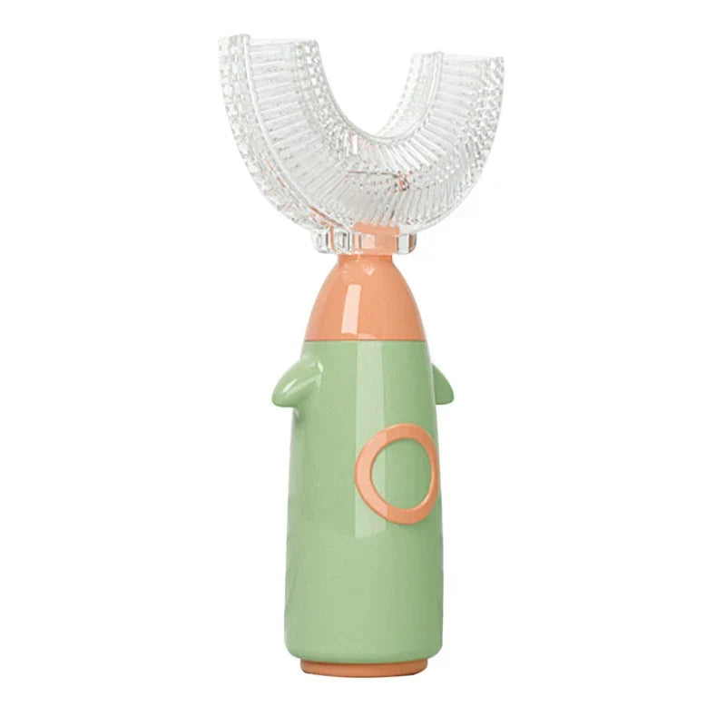Cartoon Handheld 360 Degree U-shaped Baby Toothbrushes Soft