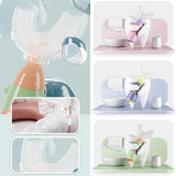 Cartoon Handheld 360 Degree U-shaped Baby Toothbrushes Soft