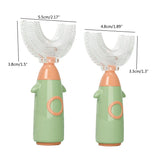 Cartoon Handheld 360 Degree U-shaped Baby Toothbrushes Soft