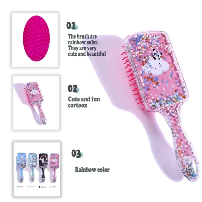 Cartoon Rainbow Panda Hair Brush Air Cushion Comb