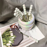 Ceramic Fruit Fork Organizer Desktop Kitchen Storage Stainless