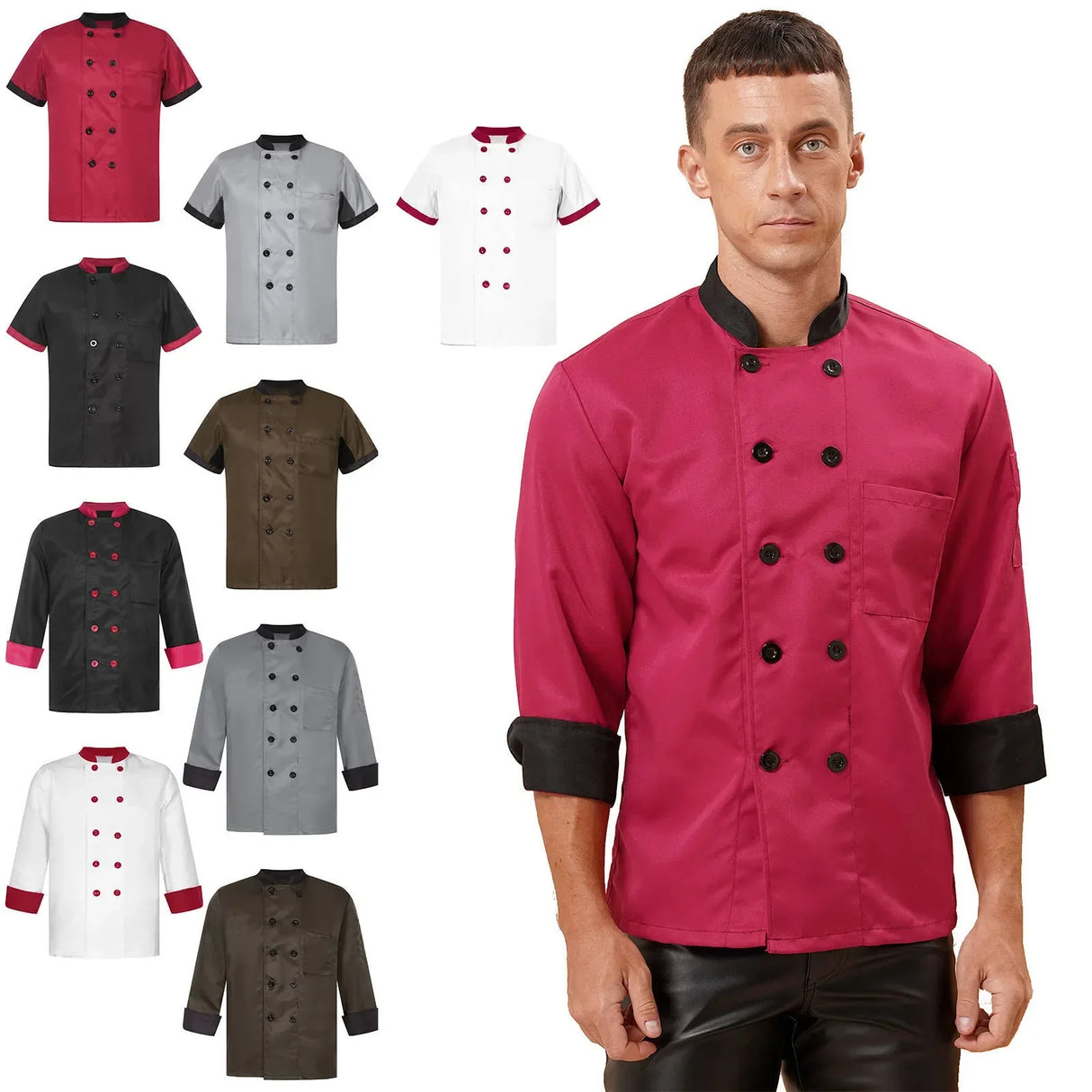 Chefs Unisex Work Uniform Mens Women Chef Shirt