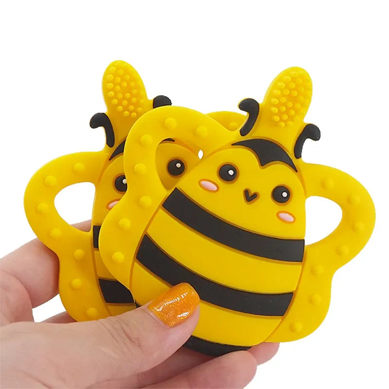 Chenkai 5PCS Silicone Bee Toothbrush Teether Baby Animal