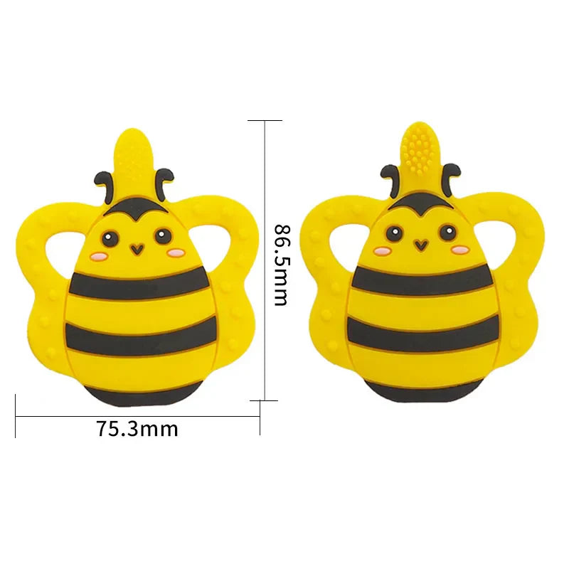Chenkai 5PCS Silicone Bee Toothbrush Teether Baby Animal