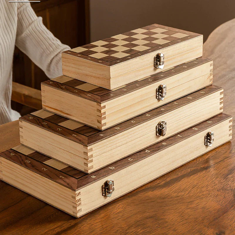 Chess Set  Magnetic Foldable Portable Solid Wood