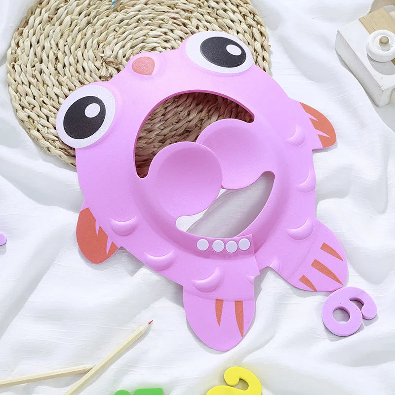Children Baby Solid Color Ear Protection Shampoo Cap