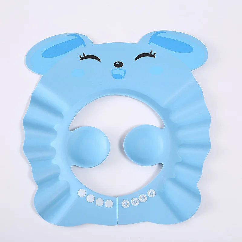 Children Baby Solid Color Ear Protection Shampoo Cap