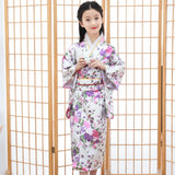 Children Girls Red Japanese Kimono Bathrobe Gown Print