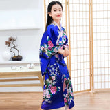 Children Girls Red Japanese Kimono Bathrobe Gown Print