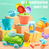 Children's beach toys, playing sand, digging an hourglass,