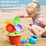 Children's beach toys, playing sand, digging an hourglass,