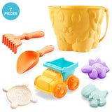 Children's beach toys, playing sand, digging an hourglass,