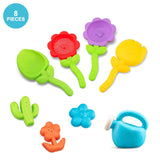 Children's beach toys, playing sand, digging an hourglass,