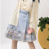 Chinese traditional hanfu clothing vintage JK suit printing