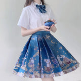 Chinese traditional hanfu clothing vintage JK suit printing