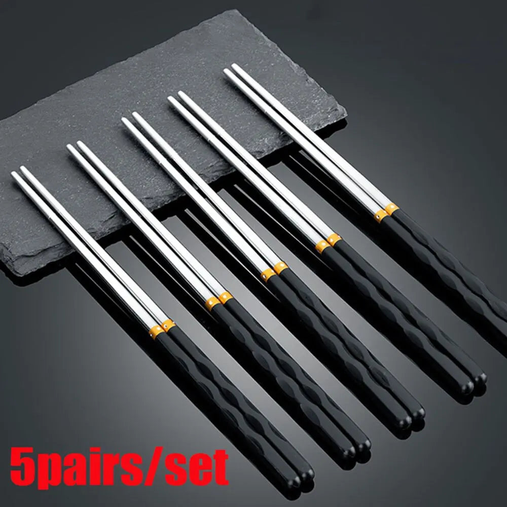 Chopsticks Non-Slip Stainless Steel Alloy Chopsticks Home Hotel
