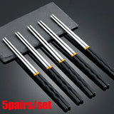 Chopsticks Non-Slip Stainless Steel Alloy Chopsticks Home Hotel