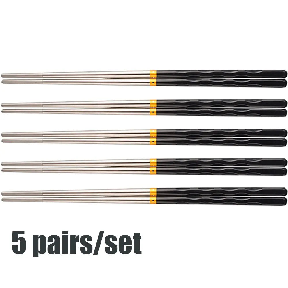 Chopsticks Non-Slip Stainless Steel Alloy Chopsticks Home Hotel
