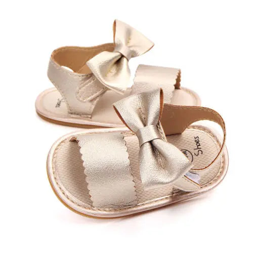 Citgeett Summer Baby Girls Sandals Bowknot Anti-Slip Crib