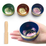 Colorful Nepal Tibetan Singing Bowl Chakras Handmade Copper