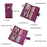 Contact'S Long Wallet Women Genuine Leather Female Clutch Wallets Zipper Phone Pocket Purse Money Bag with AirTag Slot