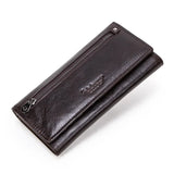 Contact's HOT Genuine Leather Wallet Women Card Holder Wallets for Women Long Style Coin Purse Female Clutch Bag Portfel Damski