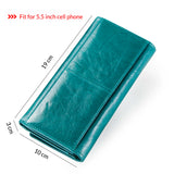 Contact's HOT Genuine Leather Women Wallet High Quality Coin Purse Female Long Clutch Wallet luxury Brand Money Bag Card Holder