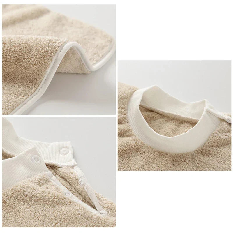 Coral Fleece Baby Bibs Toothbrush Towel Feeding Burp