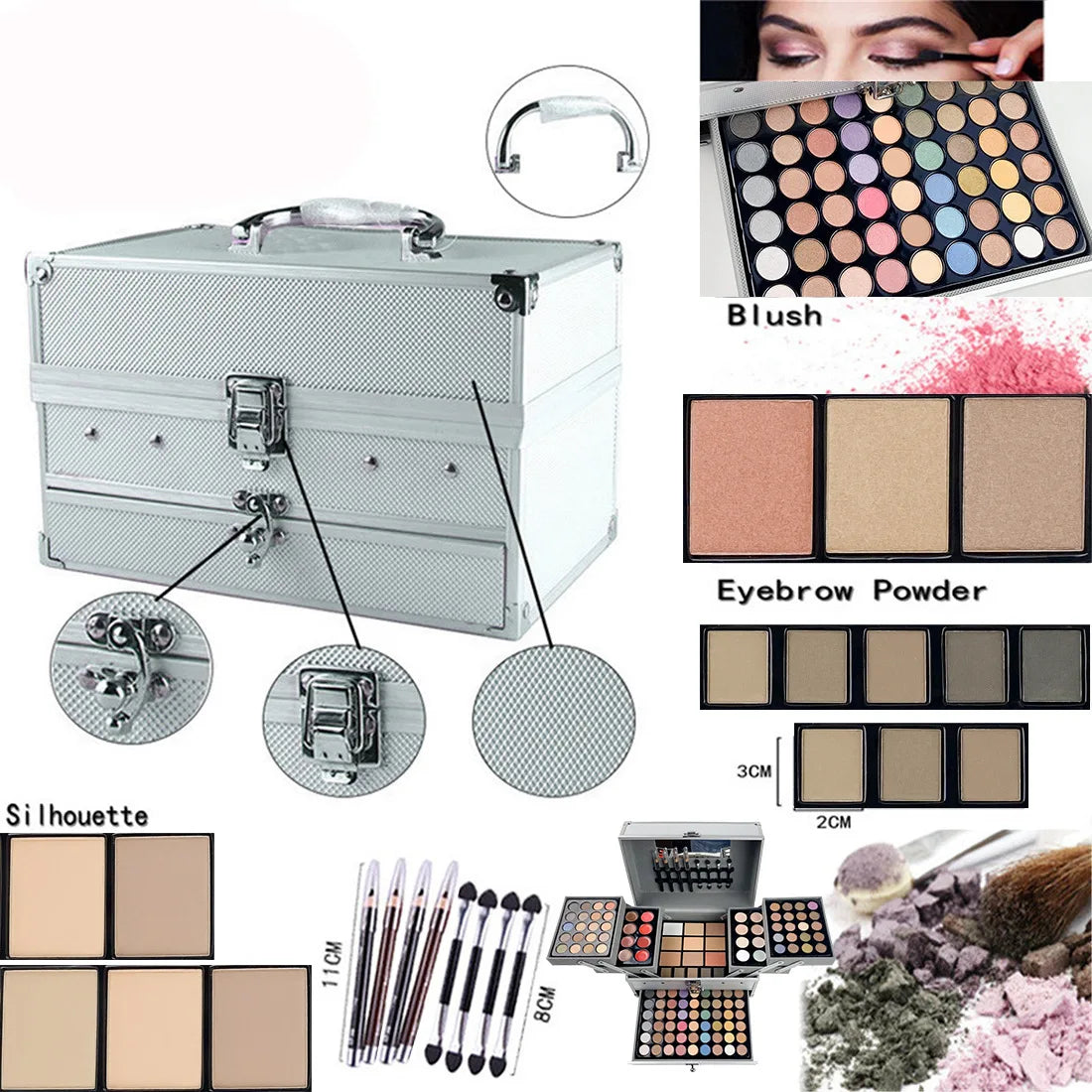 Cosmetics Set Eyeshadow Trimming Tray Lip Frozen Blush
