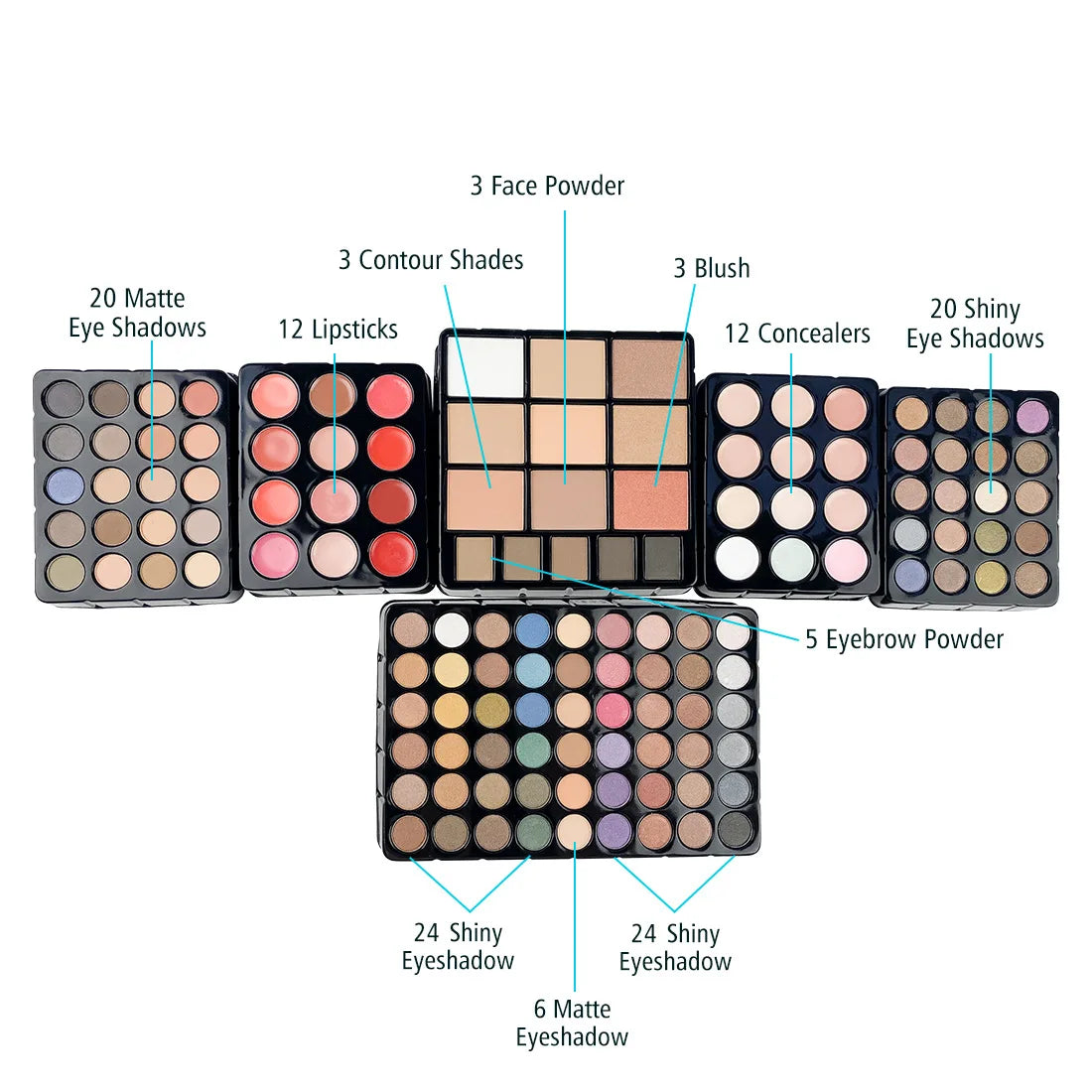 Cosmetics Set Eyeshadow Trimming Tray Lip Frozen Blush