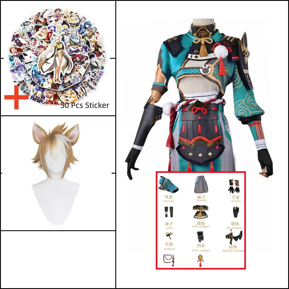 Cosplay Genshin Impact Anime Game Gorou Costume Wig