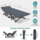 Cot for Adults, Folding Bed with Comfortable Cushion,