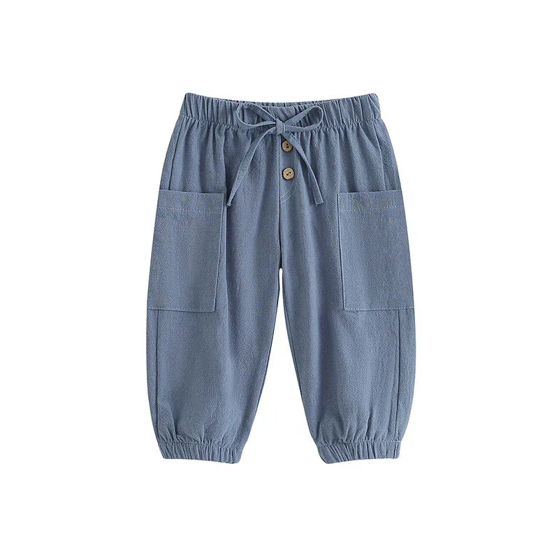 Cotton Linen Casual Baby Pants Toddler Boys Girls