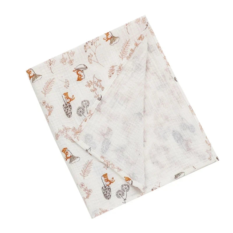 Cotton Swaddle Blanket Baby Blanket Floral Print Muslin