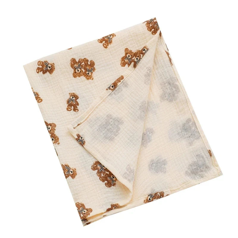 Cotton Swaddle Blanket Baby Blanket Floral Print Muslin