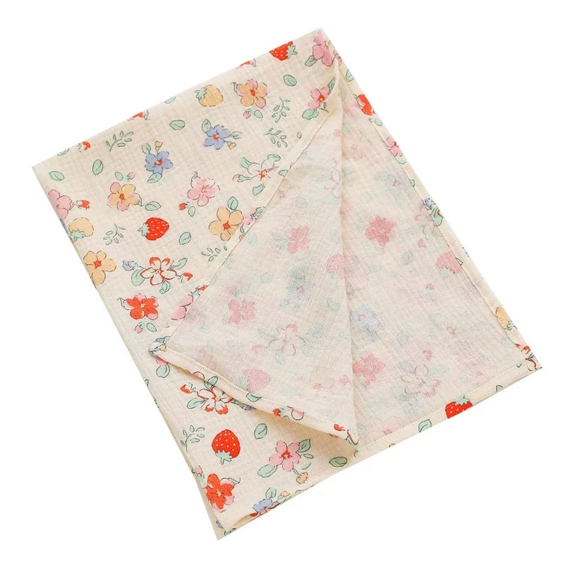 Cotton Swaddle Blanket Baby Blanket Floral Print Muslin