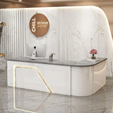 Counter Table Bar Reception Desk Tall Marble Office
