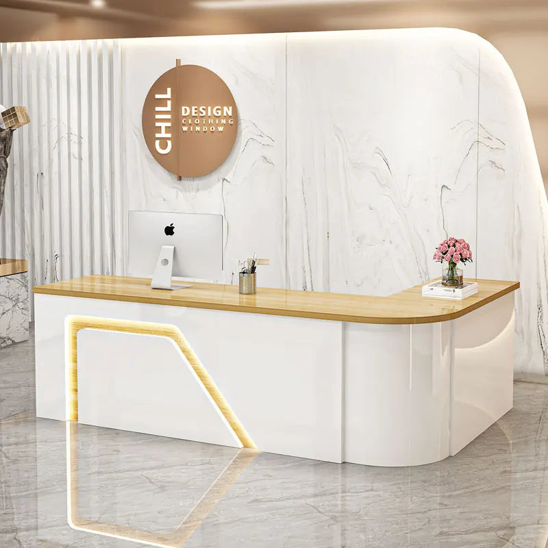 Counter Table Bar Reception Desk Tall Marble Office