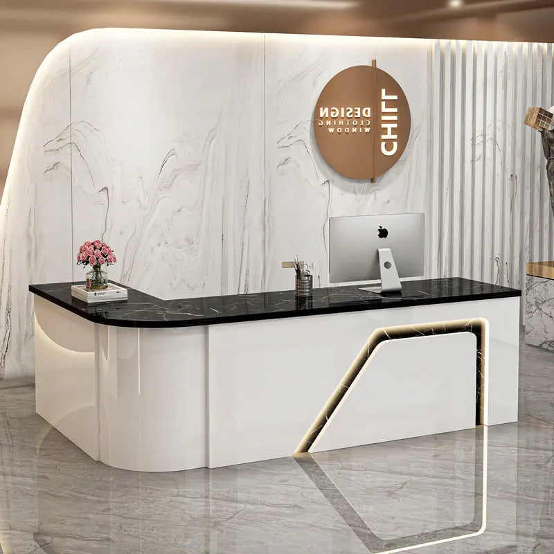 Counter Table Bar Reception Desk Tall Marble Office