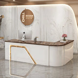 Counter Table Bar Reception Desk Tall Marble Office