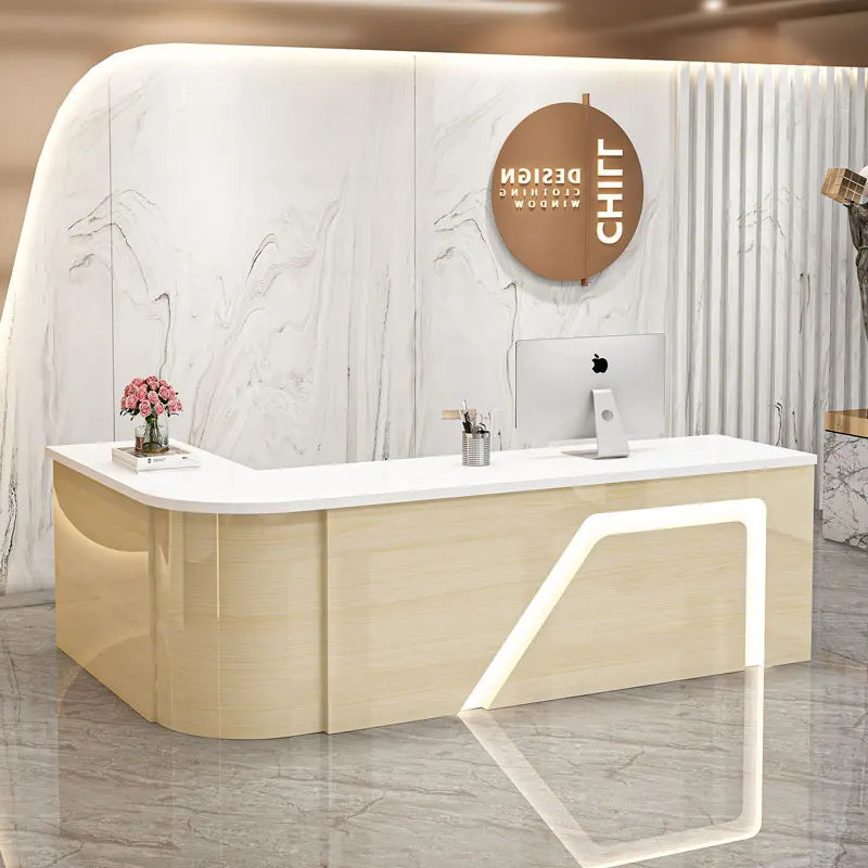 Counter Table Bar Reception Desk Tall Marble Office