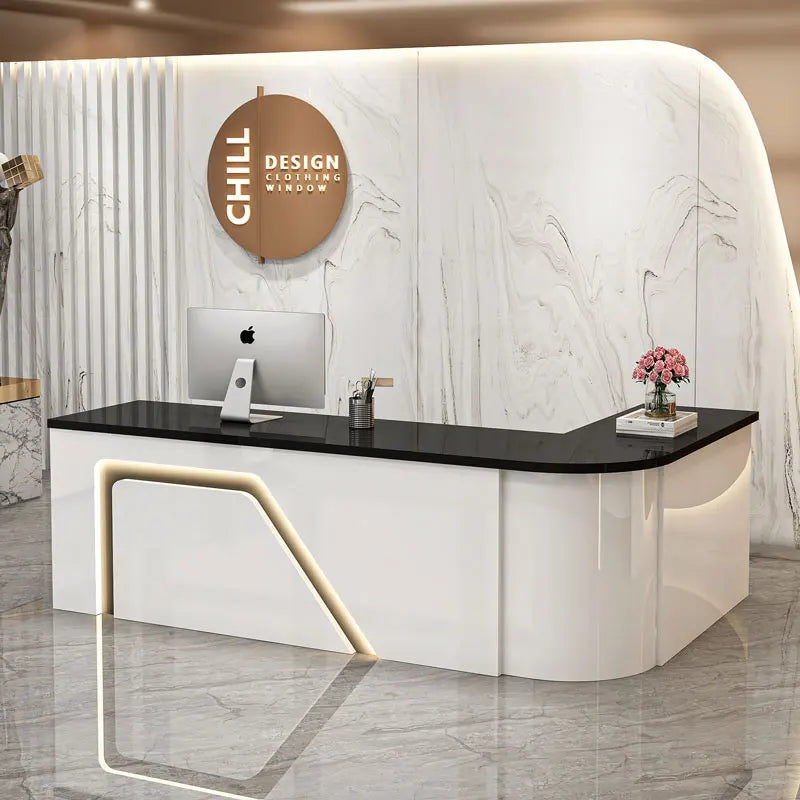 Counter Table Bar Reception Desk Tall Marble Office